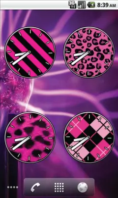 Pink Girly Clock Widgets android App screenshot 0